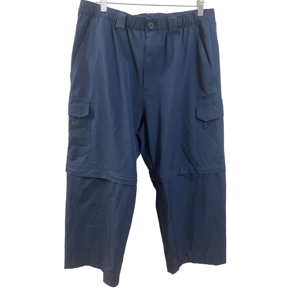 Reel Legends Mens NavyBlue Performance Cargo Pants Stretch HikingFishing L 36/38